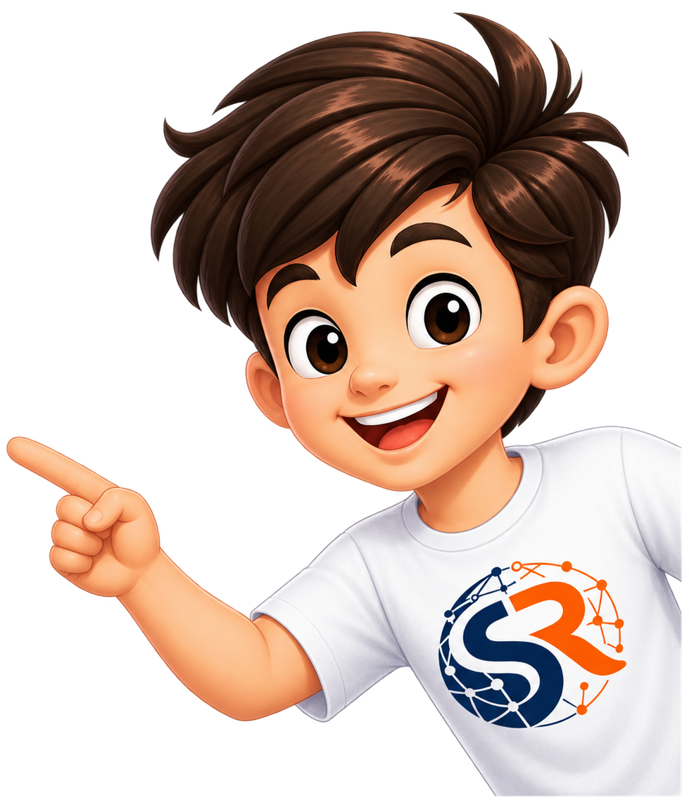 Boy pointing at form and testimonials